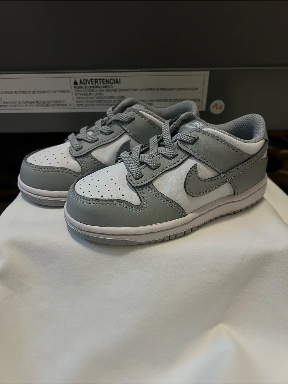 Nike Kids Grey and White Low-Top Sneakers